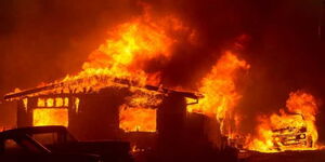 A section of the Mucagara Administration Police camp in Gichugu, Kirinyaga county that was razed down by fire on Sunday, August 6, 2019.