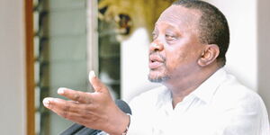 President Uhuru Kenyatta issues an address at State House, Nairobi on January 14, 2020.