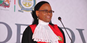 Chief Justice Martha Koome speaking during the admission of 224 lawyers to the Roll of Advocates at the Supreme Court on September 12, 2023.