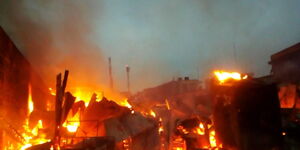 Fire Razing Down Mlolongo Inner Market on Tuesday September 7