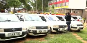 Four cars seized at Nyeri Police Station for having suspicious registration numbers 