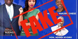 A file image of a poster declared fake by Inooro TV