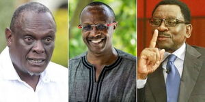 From left to right: Jubilee vice-chairman David Murathe, economist David Ndii and Siaya Senator James Orengo.