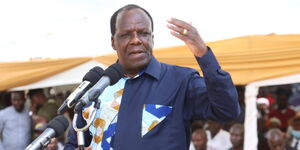 Former Kakamega Governor Wycliffe Oparanya speaking at a rally in Western Kenya on August 20, 2020.