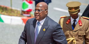 Democratic Republic of Congo's President Felix Tshisekedi arrives for a summit in Bujumbura, Burundi, May 6, 2023.