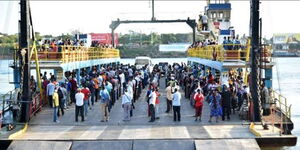 Kenya Ferry Services transporting residents in Mombasa.