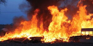An Inferno burning down a school dormitory in Kenya.