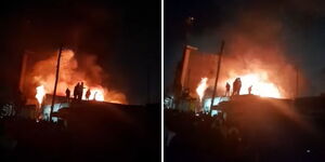 A fire incident at the Umoja 3 area of Nairobi on August 29, 2024