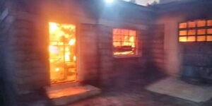 Fire razes down Jamhuri Dormitory at Njia Boys High School.