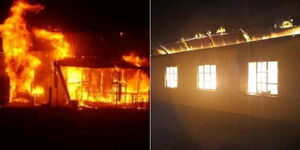 Fire in a building along Lungalunga in Industrial area in Nairobi