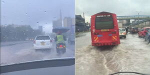 Different sections of Nairobi County flooded on December 14, 2023.