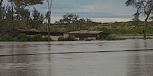 Floods rock Kinanie Bridge in Athi River on April 21, 2024