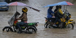 Flooded section of a road within the Nairobi City. 