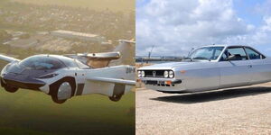 Photo collage of different models of electric flying vehicles 