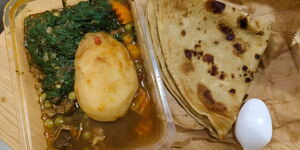 Irish potato and Vegetables Stewed in Beef and Chapati