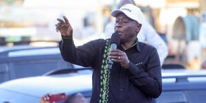Former Deputy President Rigathi Gachagua during a rally in Kilifi on Sunday, June 8
