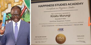 Former Meru Governor Kiraitu Murungi and his Degree in Happiness.