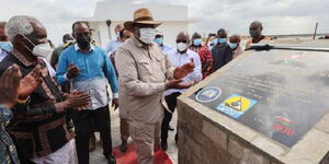 Former President Uhuru Kenyatta during the launch of Lamu Port in May 2021