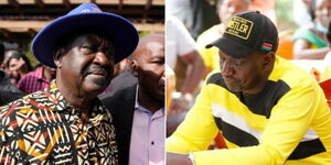 Former Prime Minister Raila Odinga (left) and President William Ruto.