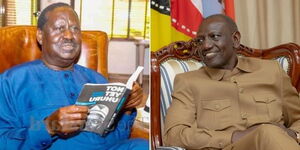 Former Prime Minister Raila Odinga (left) and President William Ruto.