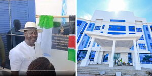 Former Prime Minister Raila Odinga opens the Kisumu Water and Sanitation Company Limited in Kisumu.