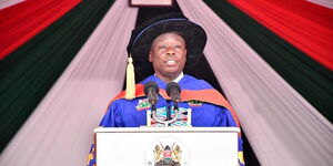An image of Deputy President Rigathi Gachagua during the 52nd Kenyatta University Graduation on Friday, December 16, 2022.