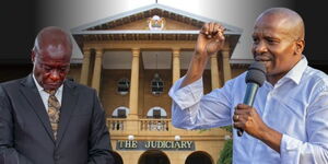 A collage of impeached Deputy Rigathi Gachagua and Interior CS Kithure Kindiki, October 18.