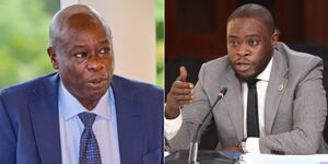 A collage of Deputy President Rigathi Gachagua and Nairobi Governor Johnson Sakaja. 