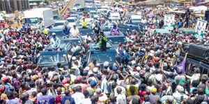 Former Deputy President Rigathi Gachagua addressing the residents of Embu on Saturday, October 11, 2025.
