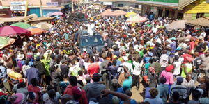 Former Deputy President Rigathi Gachagua addressing the residents of Nyeri on Saturday, September 13, 2025.