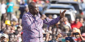 Deputy President Rigathi Gachagua addressing residents of Meru on January 26, 2024.