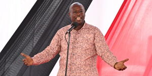 DP Rigathi Gachagua speaking at Majani Mingi in Rongai, Nakuru County on August 23, 2023.