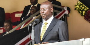 Deputy President Rigathi Gachagua making his address at the Madaraka Day celebrations in Embu County on June 1, 2023.