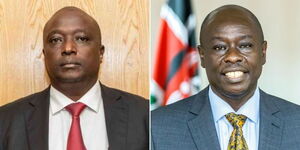 A photo collage of Deputy President Rigathi Gachagua (right) and Kiambu County Deputy Speaker John Njue (right).