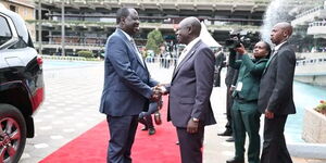 Deputy President Rigathi Gachagua and Azimio Leader Raila Odinga at KICC for Africa Climate Summit on Tuesday, September 5, 2023