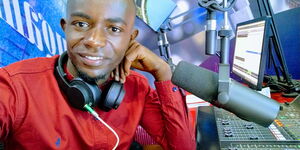 Radio presenter Robert Gakure at Iganjo studio on December 3, 2019