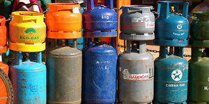 File photo of Gas Cylinders on display at an outlet in Nairobi City