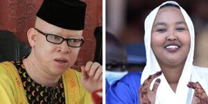 A collage of former nominated senator Isaac Mwaura and former Wajir Women Representative Fatuma Gedi