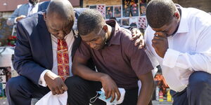 Mourners during the memorial service of Minneapolis resident Goerge Floyd
