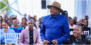 Juja MP George Koimburi addressed attendees of his daughter's wedding.