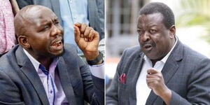 Elgeyo Marakwet Senator Kipchumba Murkomen (Left) and ANC leader Musalia Mudavadi