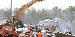 The demolitions at Gikomba market in Nairobi July 14, 2020.