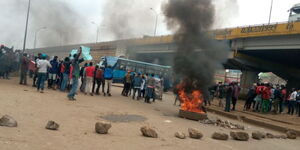 Scenes from a protest at Githurai round-about on September 10, 2020.