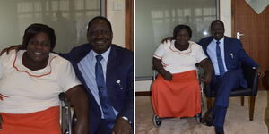 ODM Leader Raila Odinga poses for a photo with Kholera ward MCA Godliver on November 2015