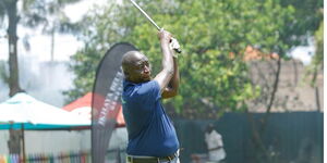 Allan Kirui action during a past tournament at the Railways Golf Club on March 9, 2024.