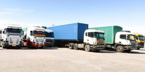 Goods on transit at a cross-border point.