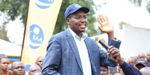 Kisii Governor Simba Arati speaking during the launch of a medical camp at Nyamache on April  21, 2023.