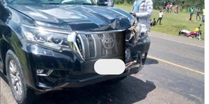 Image of Bomet Governor Hillary Barchock's car, involved in accident April 15, 2024