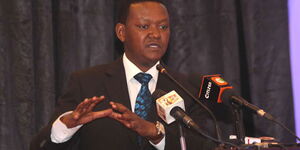 A photo of Machakos Governor Alfred Mutua at Crowne Plaza Hotel in Nairobi on August 20, 2019.