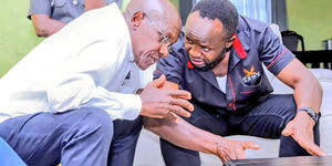 Kakamega Senator Bonny Khalwale(left) and Tranz Nzoia Governor George Natembeya on November 26 2025